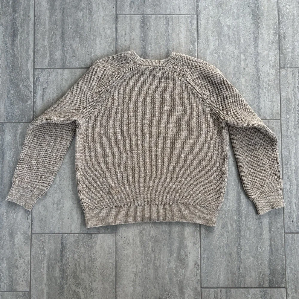old‎ navy sweater Men's Size Large Cotton Knit Crewneck Pullover Beige